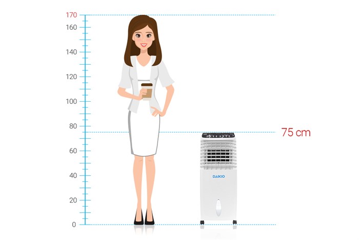 Quạt điều hòa Daikio DKA-800A 100W Màu Trắng