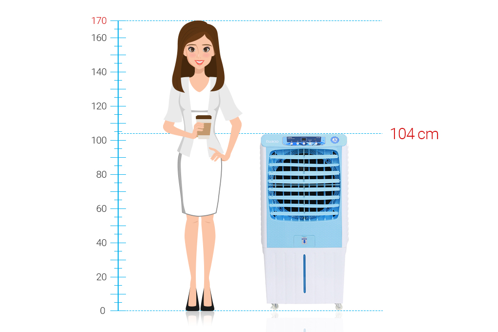 Quạt điều hòa Daikio DKA-04000A 160W Màu Trắng - Xanh