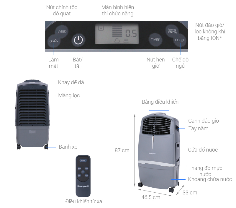 Quạt điều hòa Honeywell CL30XC