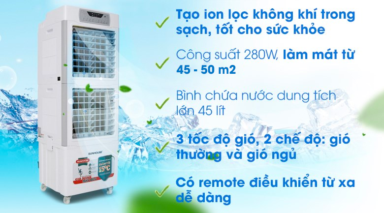 Quạt điều hòa Sunhouse SHD7756 280W
