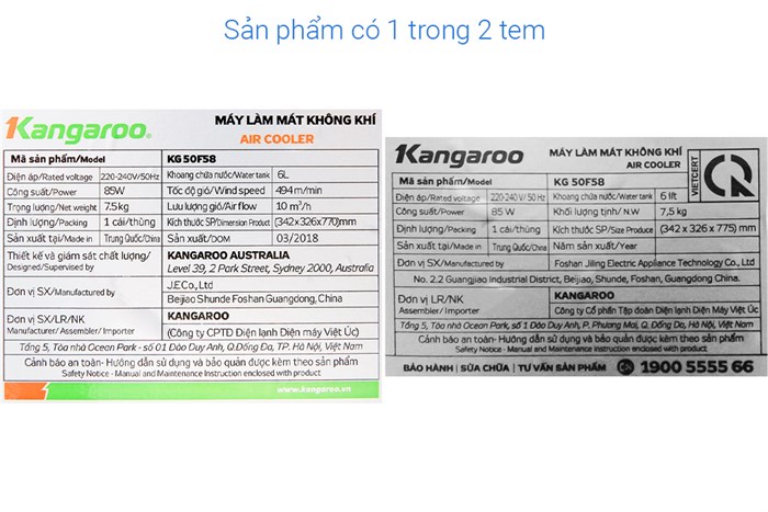 Quạt điều hòa Kangaroo KG50F58 85W Màu Trắng