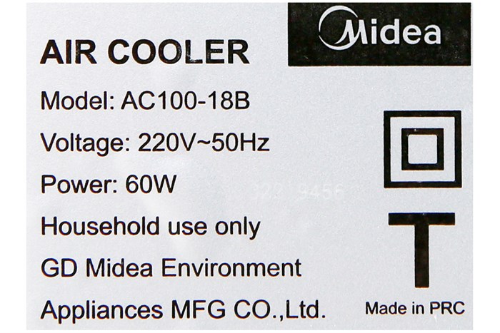 Quạt điều hòa Midea AC100-18B 60W Màu Trắng