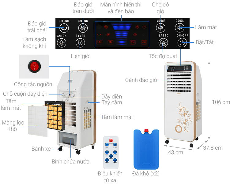 Quạt điều hòa Delites FL-918 120W