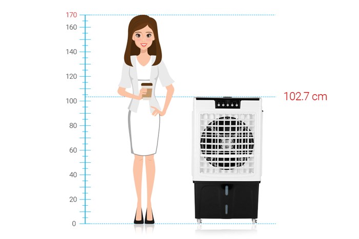 Quạt điều hòa Midea AC375-19CRH 130W Màu Trắng - Đen