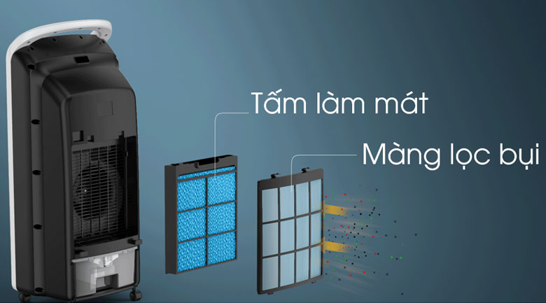 Tấm làm mát được làm bằng sợi thực vật - Quạt điều hòa Midea AC200-19WV