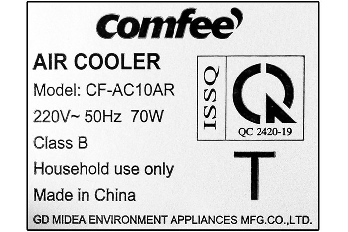 Quạt điều hòa Comfee CF-AC10AR 70W Màu Trắng - Đen