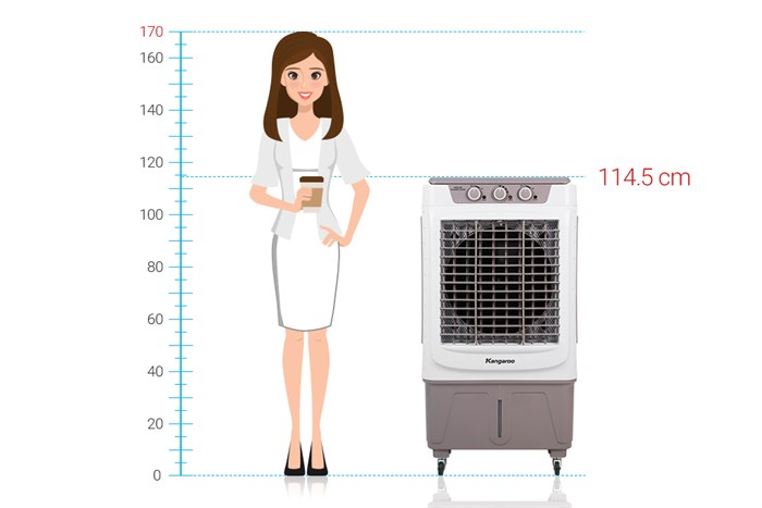 Quạt điều hoà Kangaroo KG50F66 180W Màu Xám