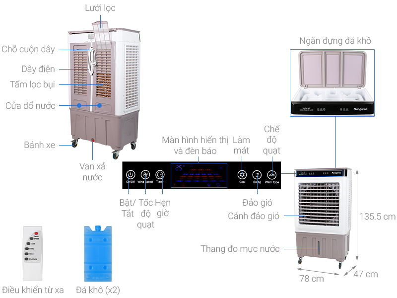 Quạt điều hoà Kangaroo KG50F69