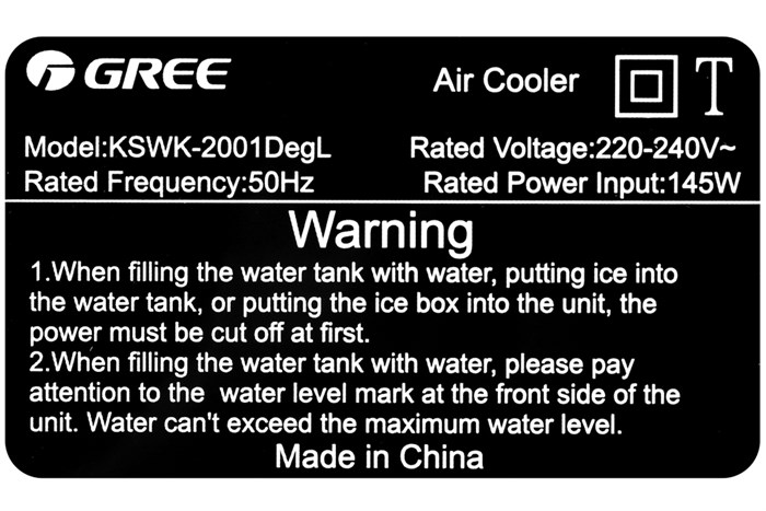 Quạt điều hoà Gree KSWK-2001DegL 145W Màu Đen