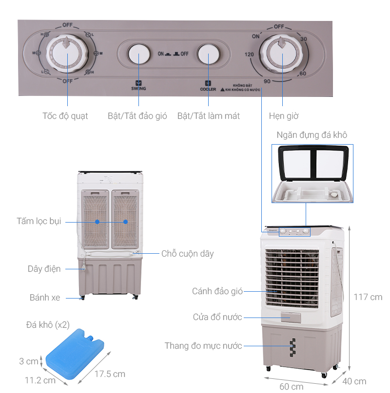 Quạt điều hòa Kangaroo KG50F72