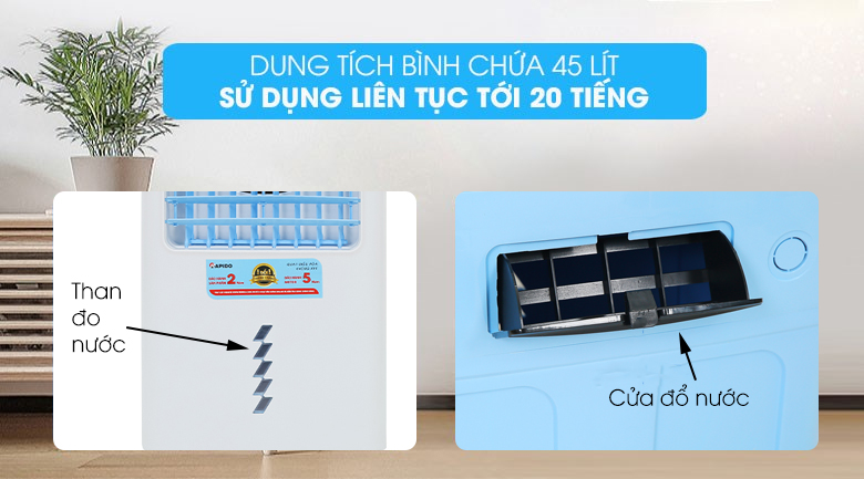 Dung tích - Quạt điều hòa không khí Rapido 6000D