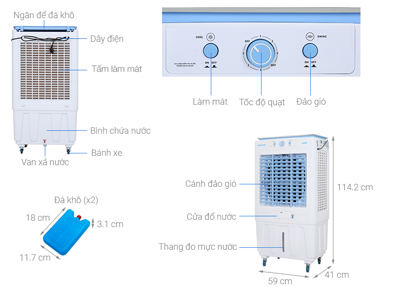 Quạt điều hòa Daikiosan DKA-05000G