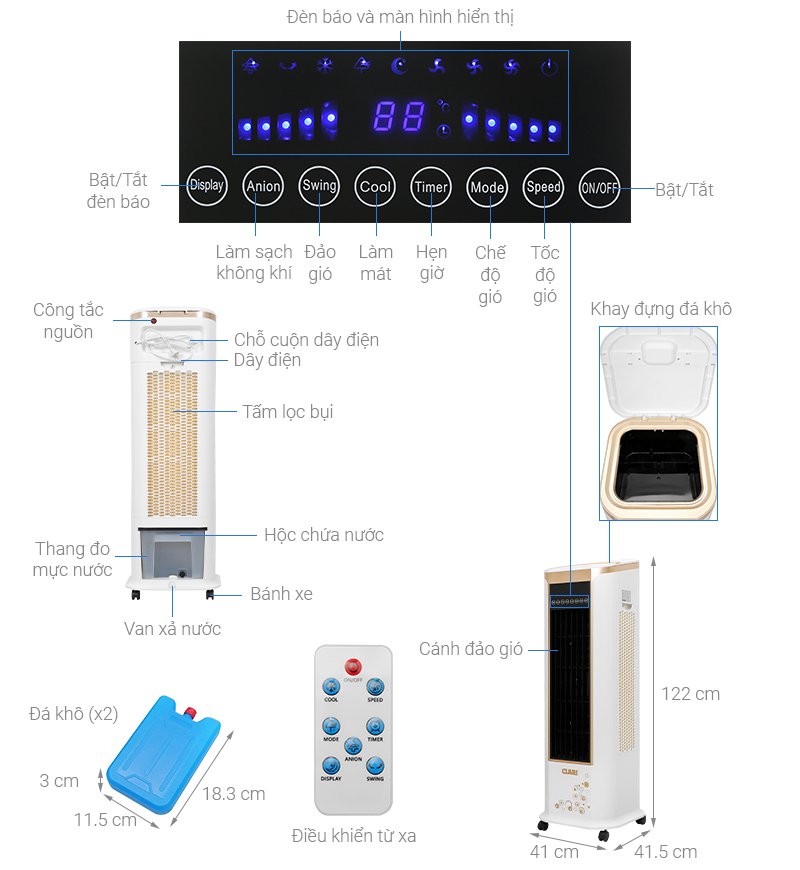 Quạt điều hòa Clari FL-926-2