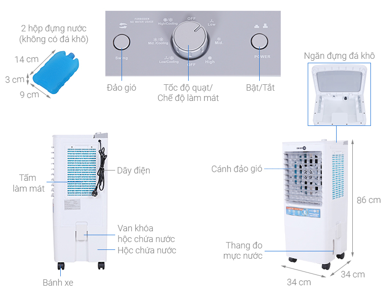 Quạt điều hòa Mishio MK-266 80W