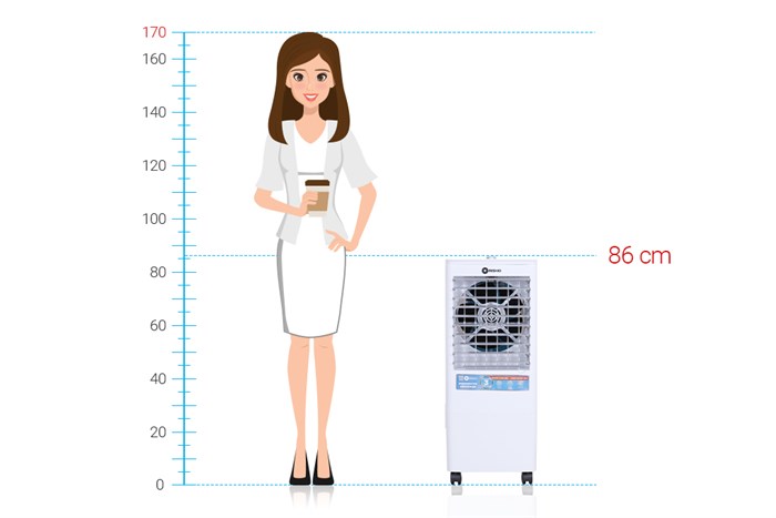 Quạt điều hòa Mishio MK-266 80W Màu Trắng