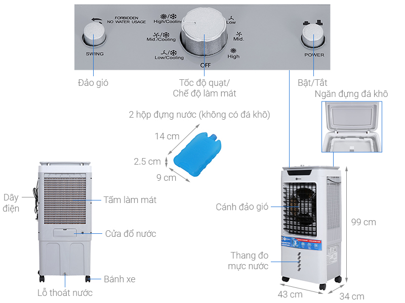 Quạt điều hòa Mishio MK-267 100W