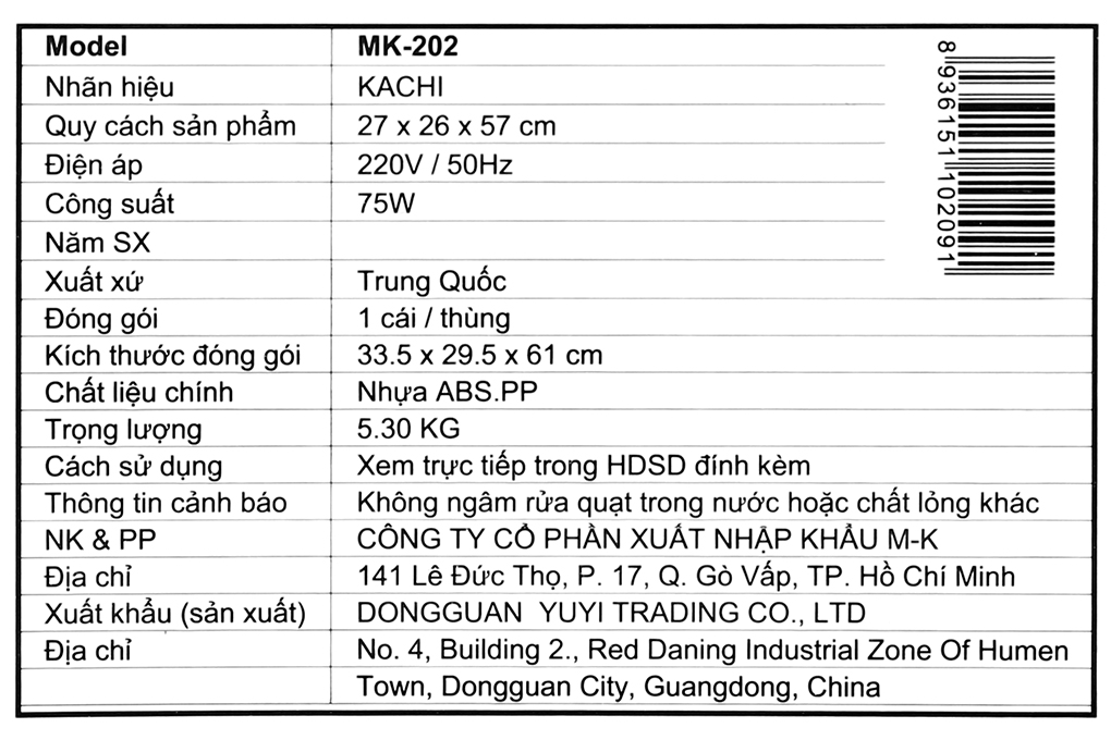 Mua quạt điều hòa Kachi MK-202