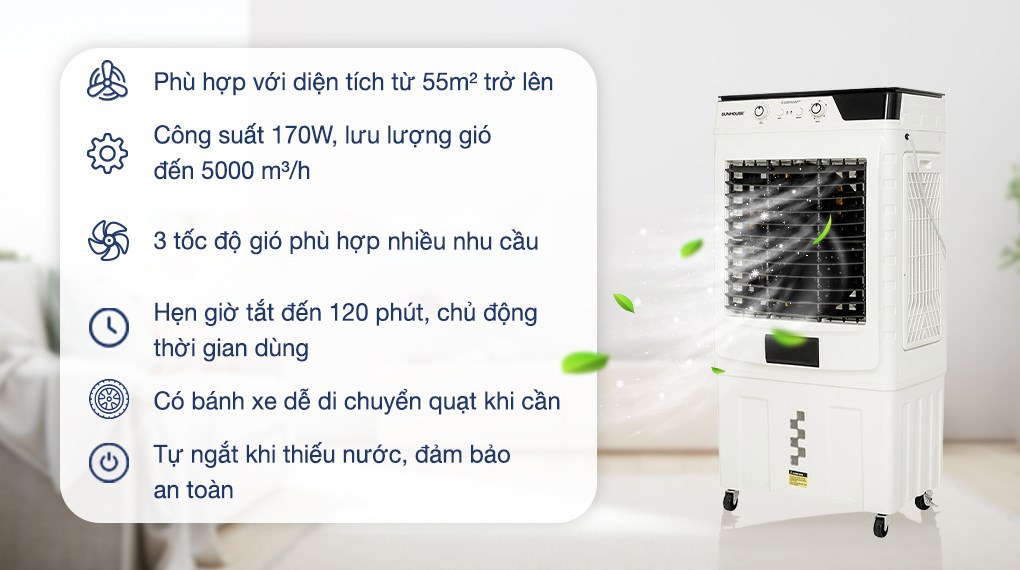 Quạt điều hòa Sunhouse SHD7758 170W