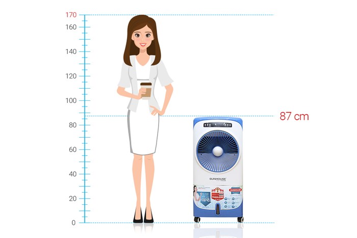 Quạt điều hòa Sunhouse SHD7710 85W Màu Xanh Dương