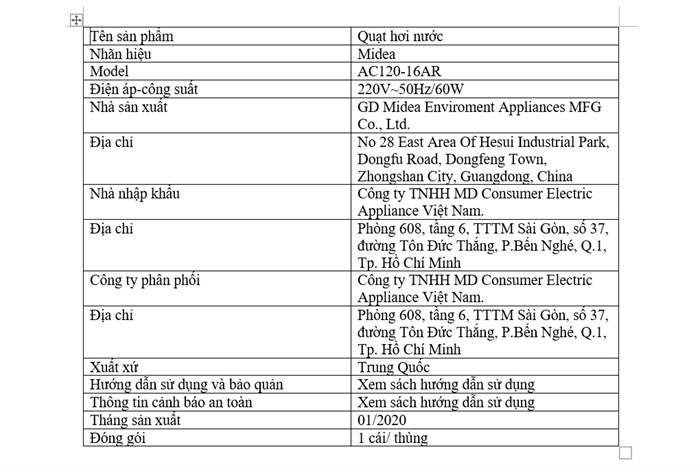 Quạt điều hòa Midea AC120-16AR 60W Màu Xám