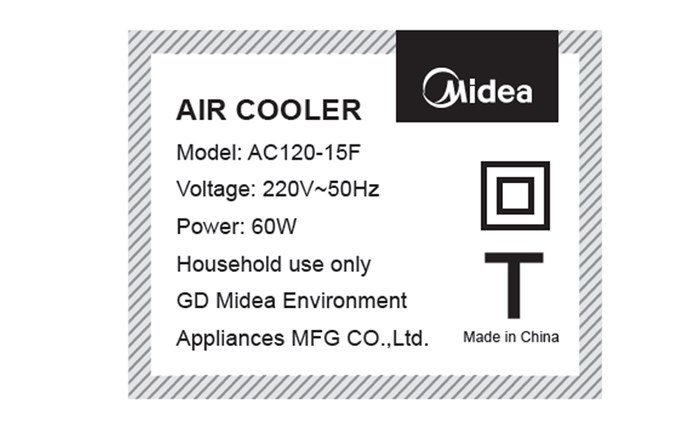 Quạt điều hòa Midea AC120-15F 60W Màu Xám