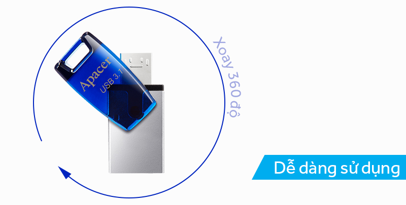 USB OTG Apacer AH179 có kích thước rất nhỏ gọn USB OTG Apacer AH179 có kích thước rất nhỏ gọn