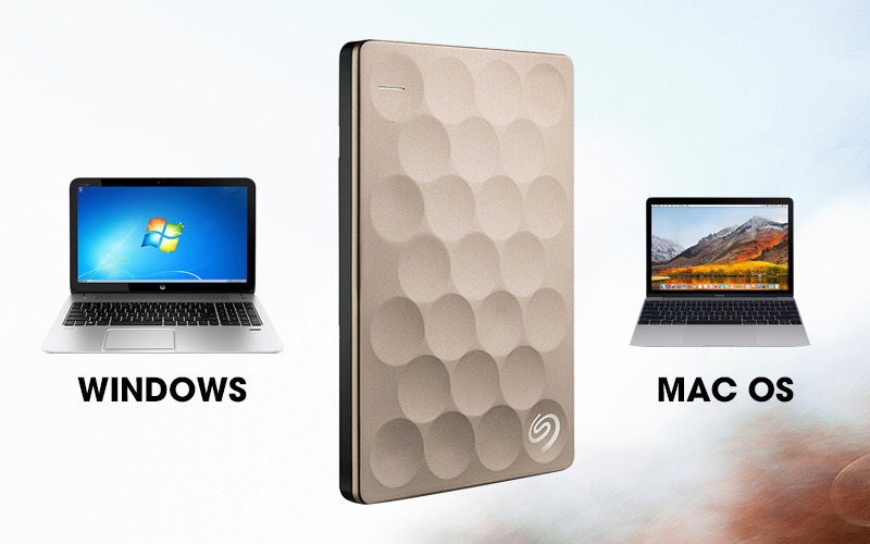 Ổ cứng HDD 1TB Seagate Backup Plus Ultra Slim Gold tương thích tốt với Windows và Mac OS Ổ cứng HDD 1TB Seagate Backup Plus Ultra Slim Gold tương thích tốt với Windows và Mac OS