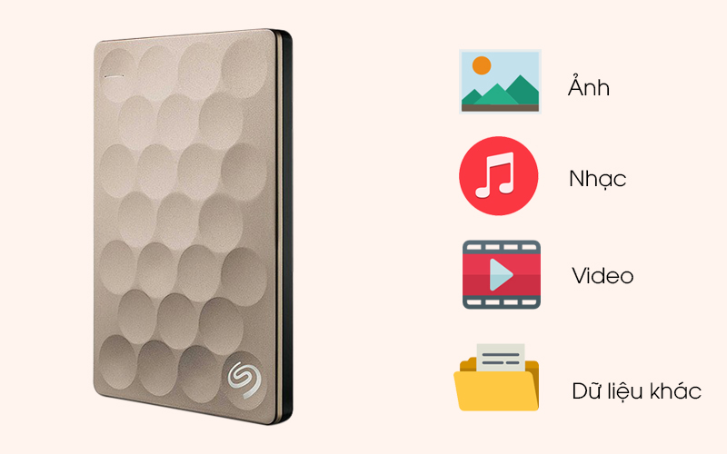 Ổ cứng HDD 1TB Seagate Backup Plus Ultra Slim Gold lưu trữ nhiều dữ liệu Ổ cứng HDD 1TB Seagate Backup Plus Ultra Slim Gold lưu trữ nhiều dữ liệu
