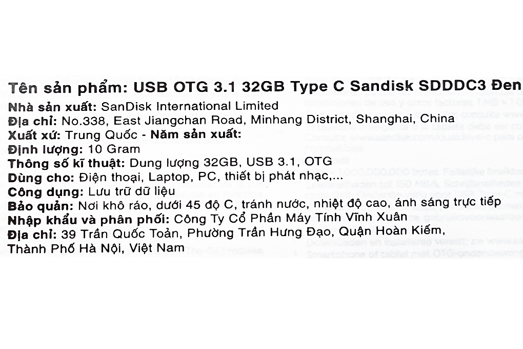 USB OTG 3.1 32GB Type C Sandisk SDDDC3 - 9