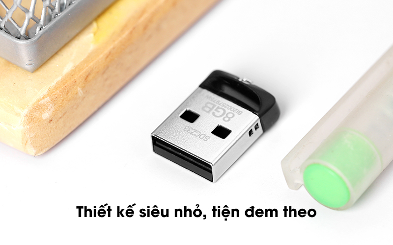 Thiết kế siêu nhỏ, tiện đem theo - USB 2.0 8GB Sandisk SDCZ33 Đen