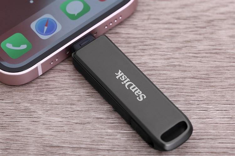 USB OTG 3.1 128GB Dual Lighting Type C Sandisk SDIX70N Màu Đen