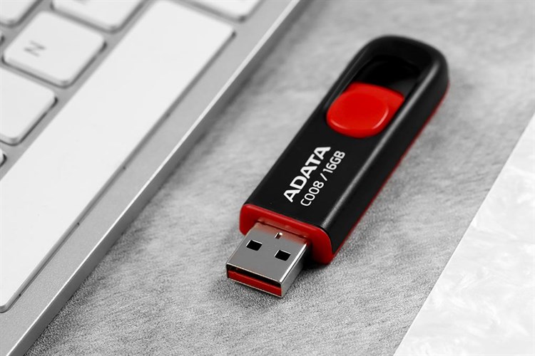 USB 2.0 16GB Adata AC008 Màu Đen - Đỏ