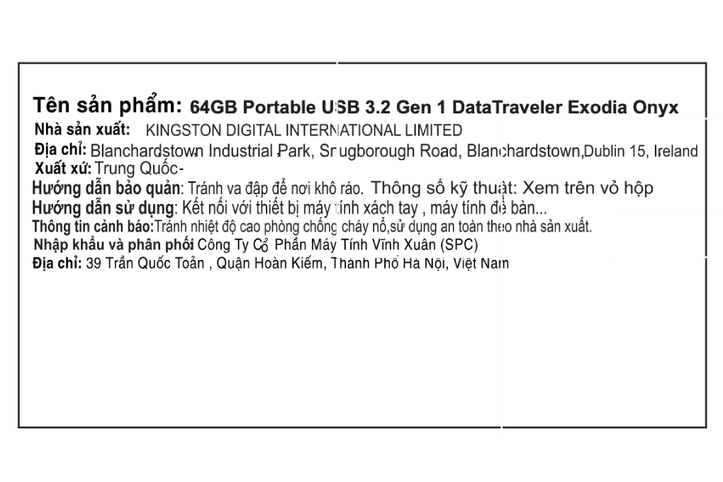 USB 3.2 64GB Kingston DataTraveler Exodia Onyx Màu Đen