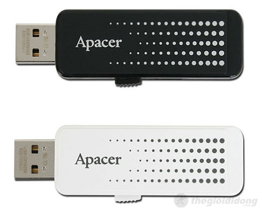 USB Apacer AH323 với hai màu đen và trắng USB Apacer AH323 với hai màu đen và trắng