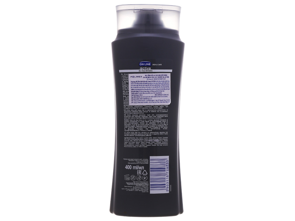 Tắm gội 3 in 1 On Line for men active 400ml 3