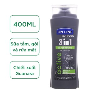 Tắm gội 3 in 1 On Line for men active 400ml