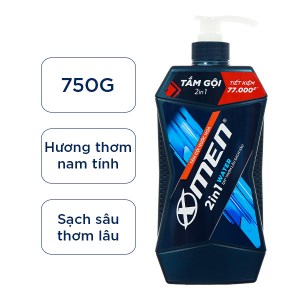 Tắm gội 2 in 1 X-men Water thơm lâu sạch sâu 750g