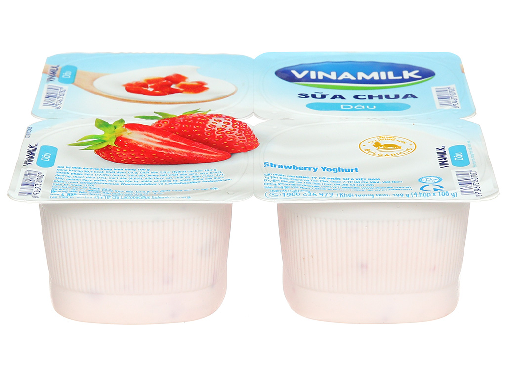 Lốc 4 hộp sữa chua trái cây Vinamilk vị dâu 100g (từ 1 tuổi) 3
