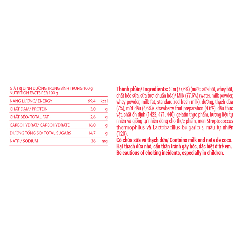 Lốc 4 hộp sữa chua có đường Vinamilk Sữa Tươi 100% 100g (từ 1 tuổi) 14