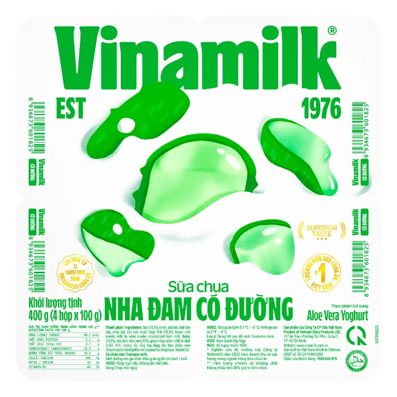 Lốc 4 hộp sữa chua có đường Vinamilk Sữa Tươi 100% 100g (từ 1 tuổi) 7