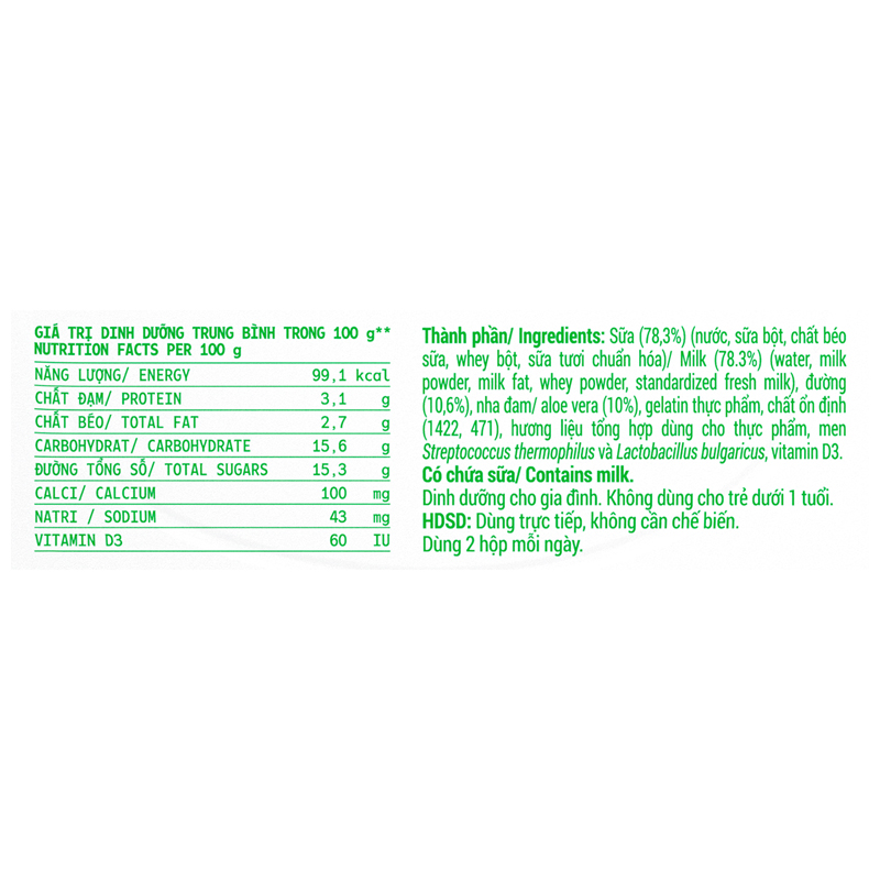 Lốc 4 hộp sữa chua có đường Vinamilk Sữa Tươi 100% 100g (từ 1 tuổi) 9