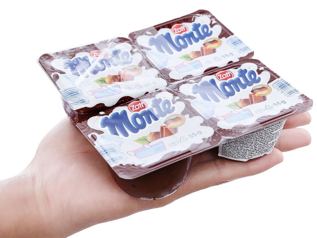 Lốc 4 hộp váng sữa Monte socola 55g 6