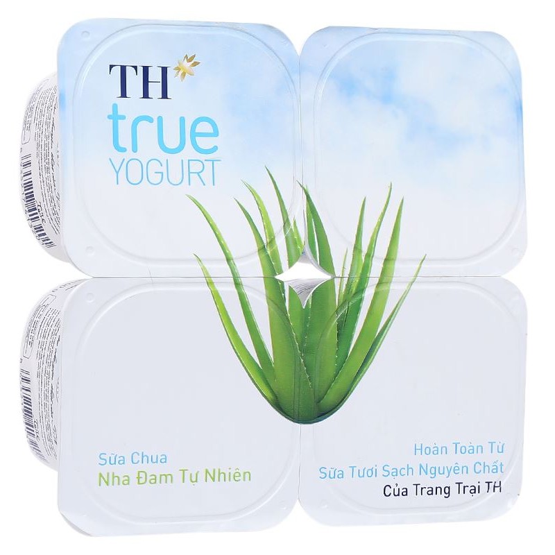 Lốc 4 hộp sữa chua TH True Yogurt nha đam tự nhiên 100g - 1