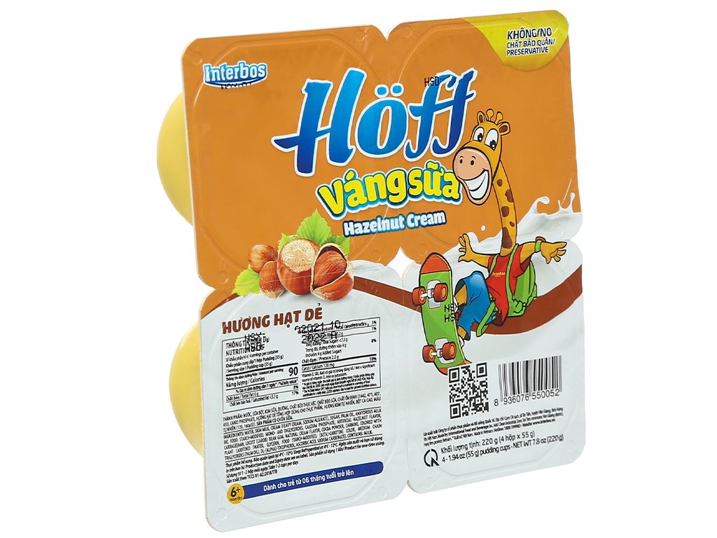 Lốc 4 hộp váng sữa Hoff hương hạt dẻ 55g 1