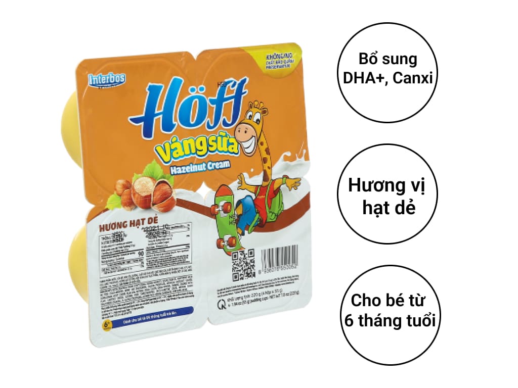 Lốc 4 hộp váng sữa Hoff hương hạt dẻ 55g 2