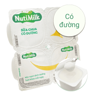 Lốc 4 hộp sữa chua Nutimilk có đường 100g