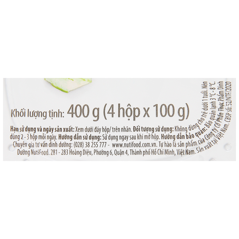 Lốc 4 hộp sữa chua trái cây Nutimilk vị nha đam 100g (từ 1 tuổi) 7