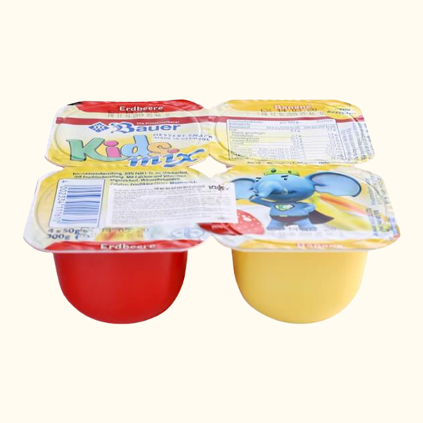 Lốc 4 hộp phô mai hoa quả Kids Mix vị dâu chuối 50g