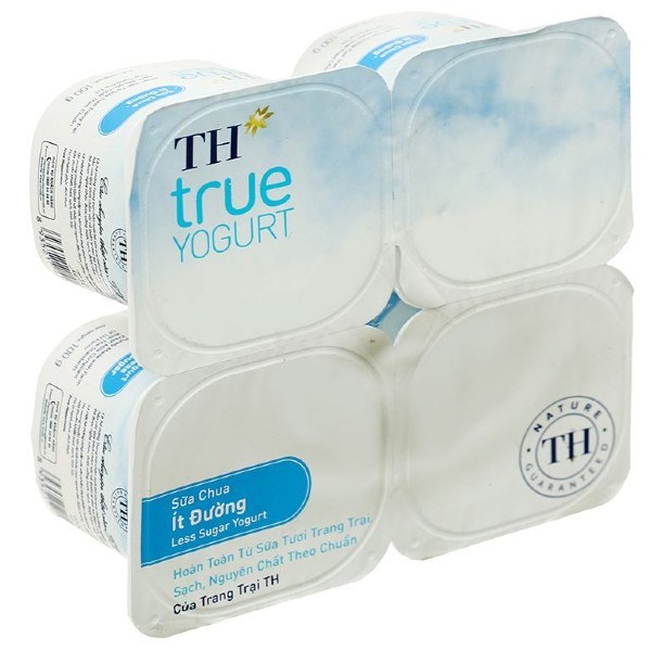 Lốc 4 Hộp Sữa Chua Ít Đường Th True Yogurt 100G (Từ 1 Tuổi)