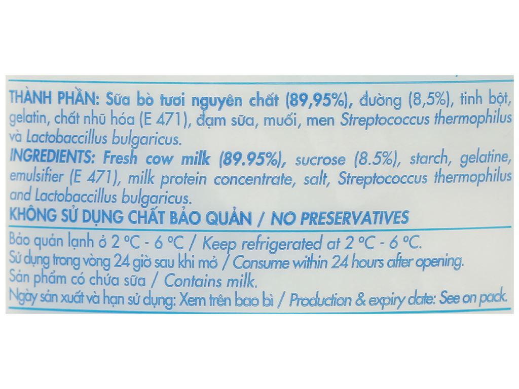 Sữa chua có đường Dalat Milk hộp 500g 3